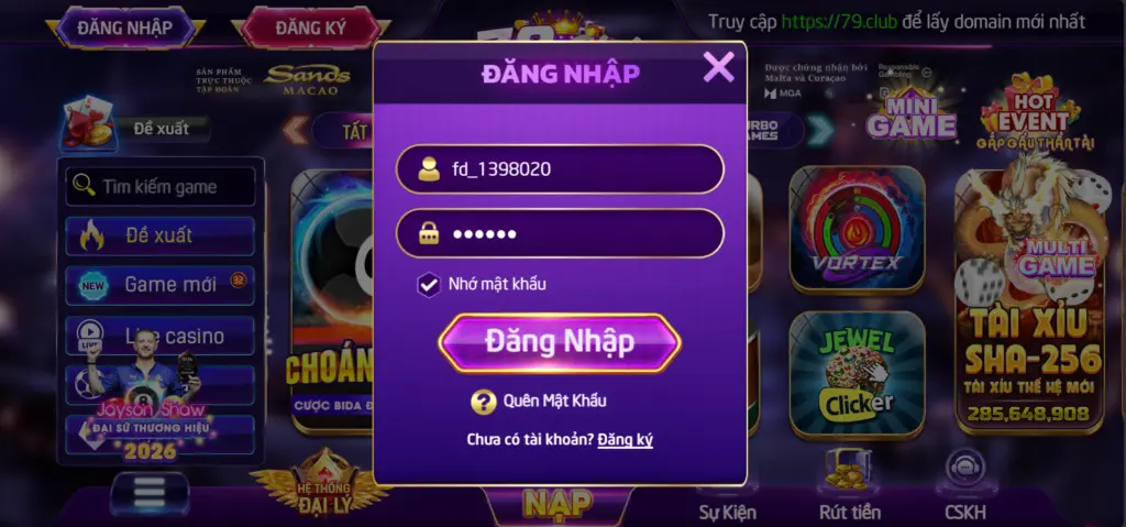 Đăng Nhập 79-Club.org