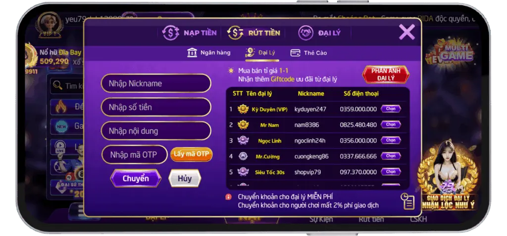 Rút Tiền Đại Lý 79-club.com