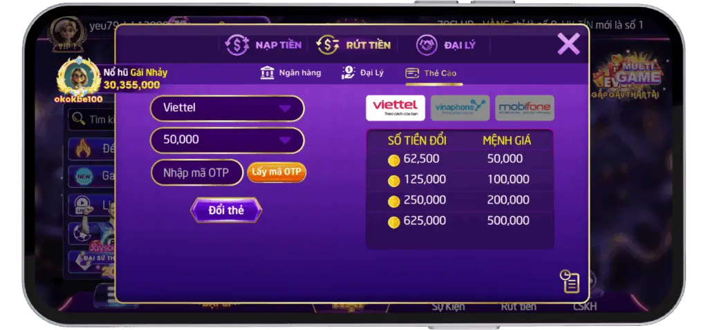 Rút tiền thẻ cào 79-club.com