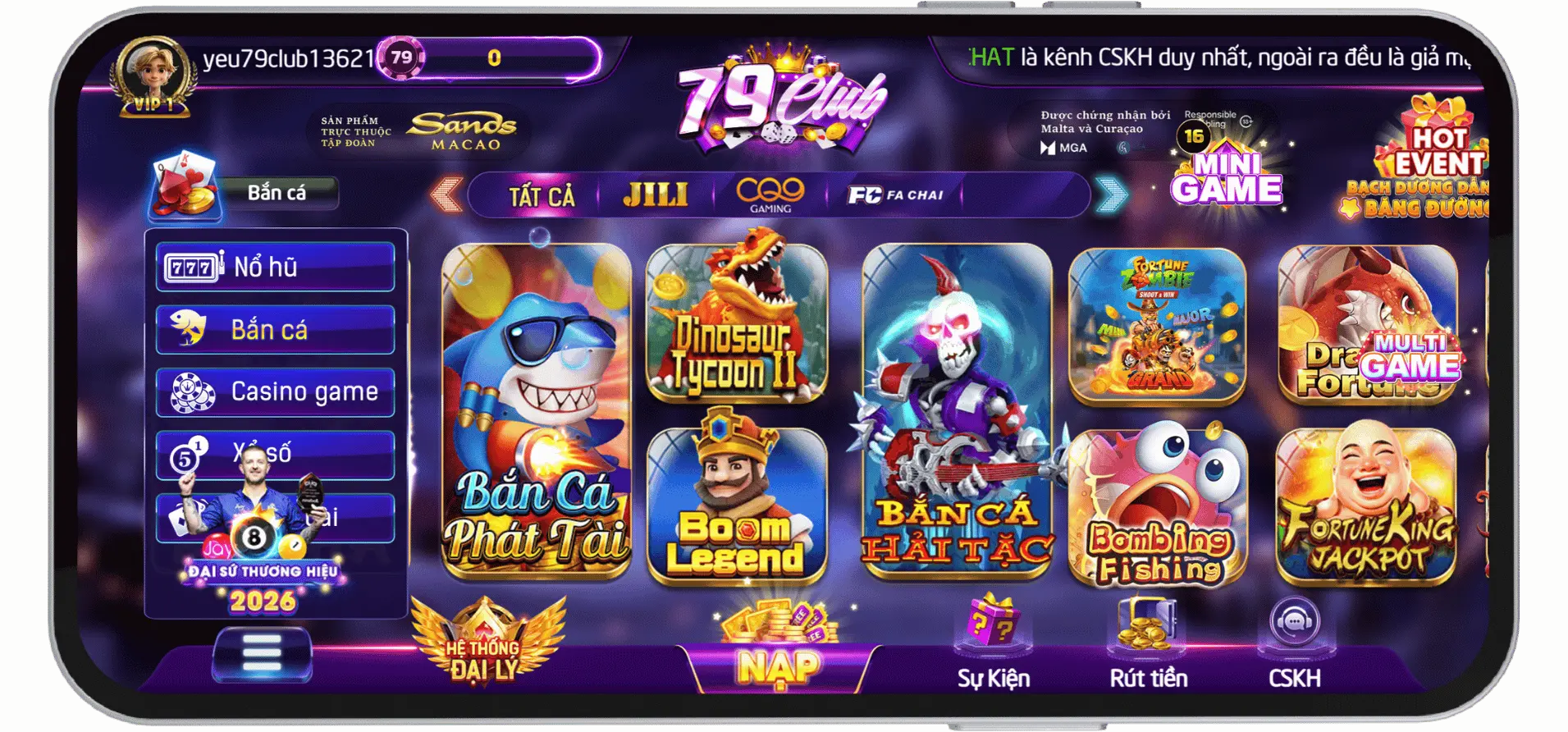 Sảnh Bắn Cá 79Club